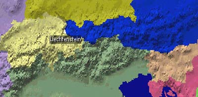 Topographical map of the central Alpine chain