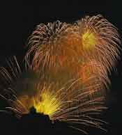The national holiday fireworks display over Vaduz