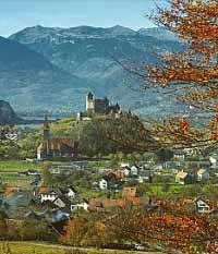 Overview of Balzers and Castle Gutenberg