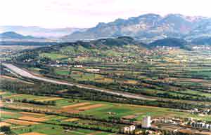 The Eschnerberg, dominating the north of Liechtenstein
