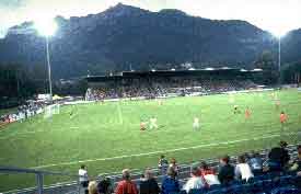 A football match at the stadium in Vaduz