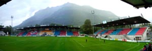 The football stadium in Vaduz